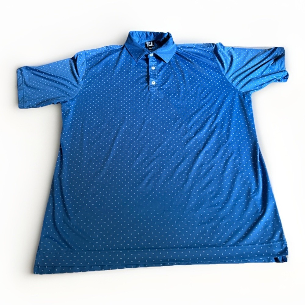 FootJoy Blue Pattern Golf Polo Shirt Performance Mens 2XL